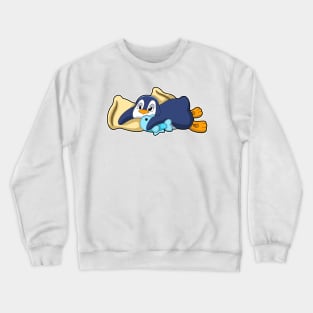 Penguin at Sleeping with Pillow Crewneck Sweatshirt